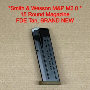 Smith & Wesson M&P M2.0 Compact 9mm 15 Round Magazine OEM FDE Tan Steel Replacement - 3000247