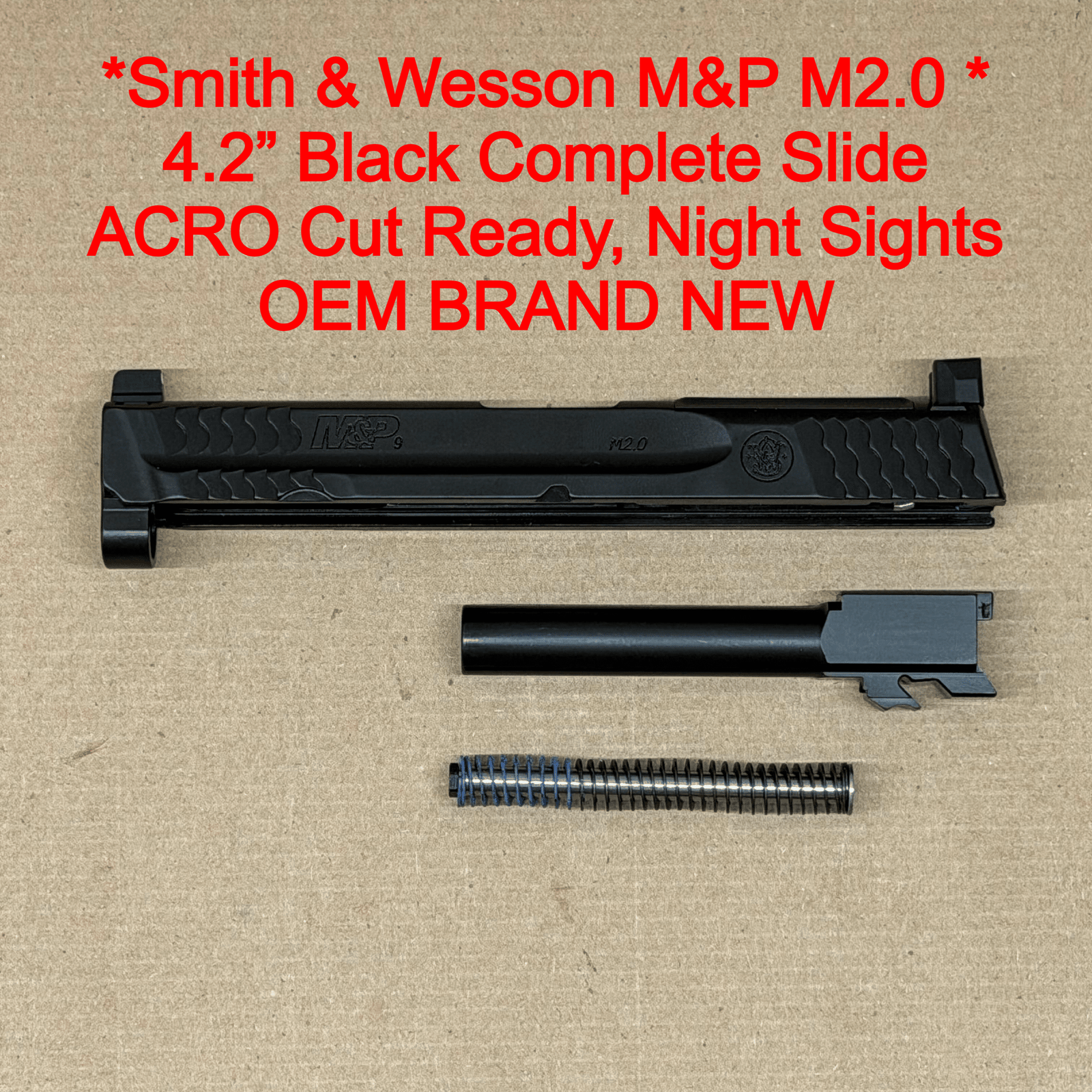 NEW - FACTORY M&P 2.0 Metal Full Size Smith & Wesson S&W M&P 9 4.25” Black ACRO Cut Slide