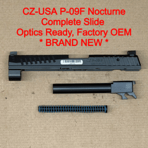 NEW - FACTORY CZ P-09 Nocturne 9mm Optics Ready RMS K Slide Assembly