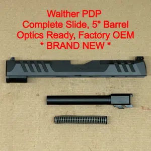 NEW - FACTORY Walther PDP 9mm 5” Optics Ready Slide Assembly Adj Rear Sight