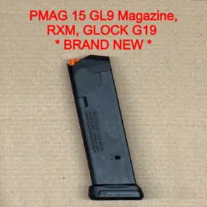 Magpul PMAG 15 GL9 Glock 19 9mm 15 Round Magazine OEM Polymer RXM Compatible - MAG550