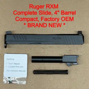 NEW - FACTORY Ruger RXM 9mm 4” Optics Ready Slide Assembly Night Sight - Glock 19 Gen 3 Compatible - Black