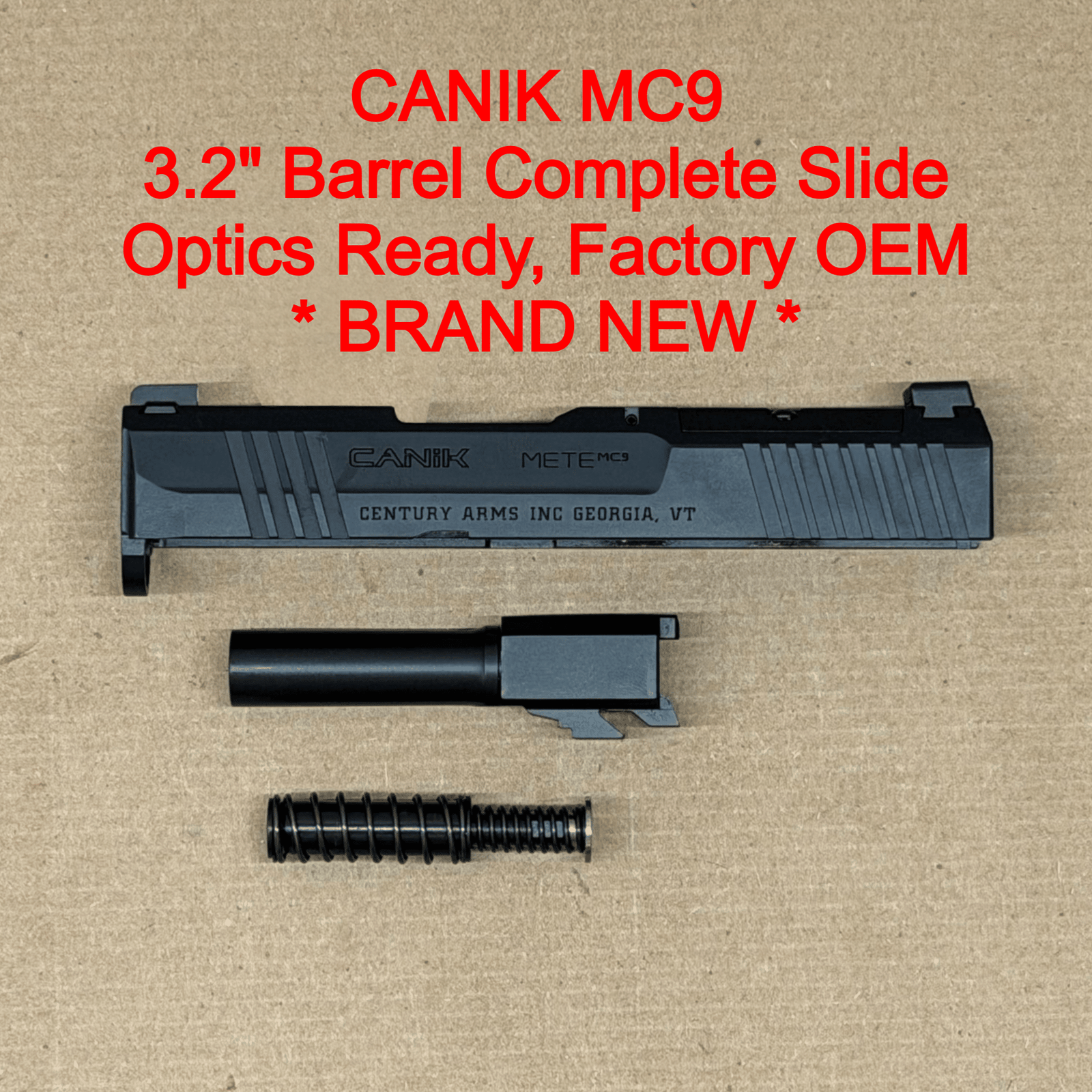 NEW - FACTORY Canik Mete MC9 9mm 3.18” Optics Ready Slide Assembly
