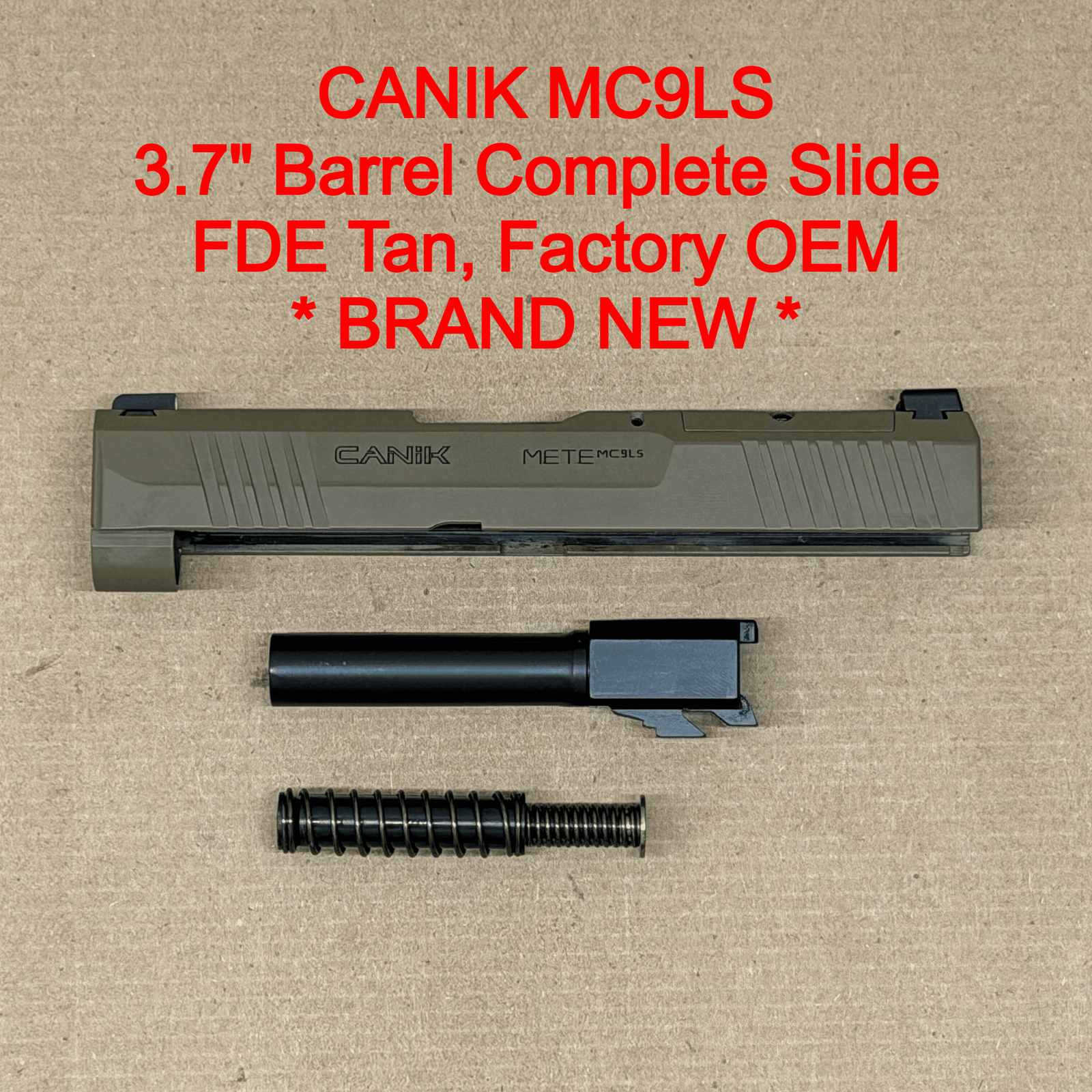 NEW - FACTORY Canik Mete MC9LS 9mm 3.63” Optics Ready FDE Slide Assembly