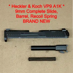 NEW - FACTORY HK VP9A1 K OR 9mm 4.09” Optics Ready Slide Assembly Black