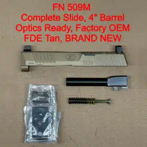 FN 509 M Midsize MRD OEM Complete Slide Assembly – Optic Ready FDE PVD – BRAND NEW