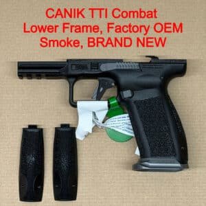 Canik TTI Combat Lower Frame Assembly – OEM Smoke Cerakote Polymer Frame – BRAND NEW