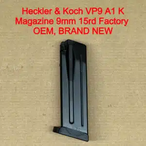 HK VP9A1 K 9mm 15 Round Magazine OEM Factory Full Size Steel Brand New - 50259147
