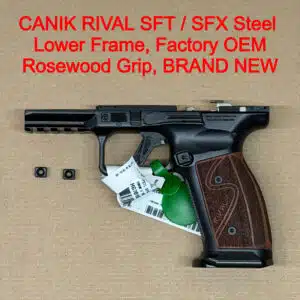 Canik SFx Rival-S Lower Frame Assembly – OEM Steel Black w/ Rosewood Grips – BRAND NEW