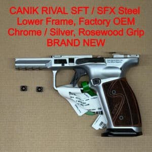 Canik SFx Rival-S Lower Frame Assembly – OEM Steel Matte Stainless w/ Rosewood – BRAND NEW