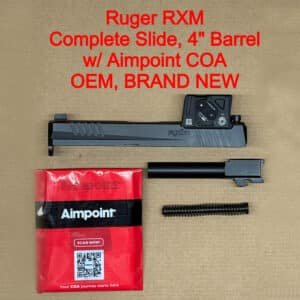 Ruger RXM Aimpoint COA Complete Slide Assembly – OEM Black Optics Ready – BRAND NEW