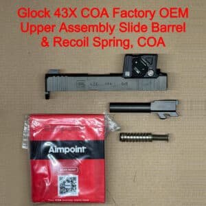 GLOCK 43X MOS OEM Complete Slide Assembly w/ Aimpoint COA – Optic Ready – BRAND NEW