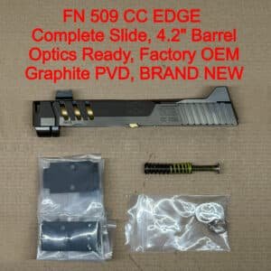 FN 509 CC Edge OEM Complete Slide Assembly – Optic Ready Black PVD – BRAND NEW