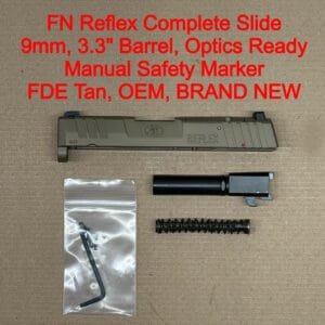 FN Reflex MRD Complete Slide Assembly – OEM FDE PVD Manual Safety – BRAND NEW