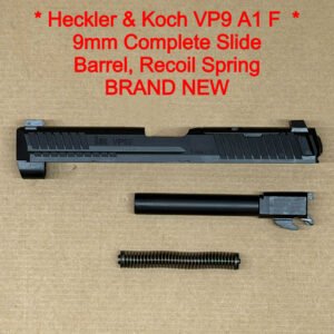HK VP9A1 F Complete Slide Assembly – OEM Black Full Size w/ Cover Plate – BRAND NEW