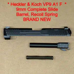 HK VP9A1 F Complete Slide Assembly – OEM Black Full Size w/ Cover Plate – BRAND NEW