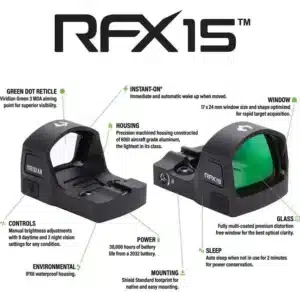NEW - FACTORY Viridian Optics RFX15 3 MOA Green Dot RMSc Red Dot Optic