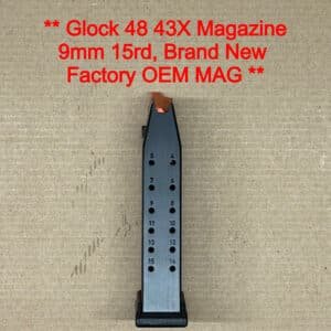 Glock 43X 48 OEM 15 Round Steel Magazine 9mm Black 18013 – BRAND NEW