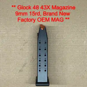 Glock 43X 48 OEM 15 Round Steel Magazine 9mm Black 18013 – BRAND NEW