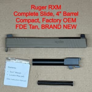 Ruger RXM OEM Complete Slide Assembly 9mm FDE Tan Fits Glock 19 Gen 3 – BRAND NEW