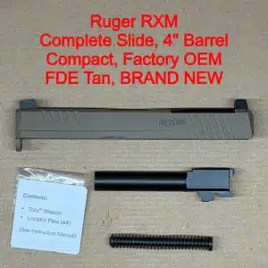 Ruger RXM OEM Complete Slide Assembly 9mm FDE Tan Fits Glock 19 Gen 3 – BRAND NEW