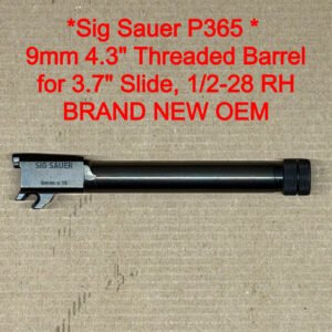 SIG Sauer P365 OEM Threaded Barrel 4.3" 9mm 1/2x28 Black Nitron – 8902058 – NEW