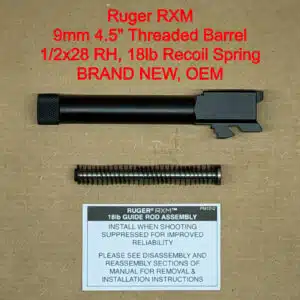 Ruger RXM 9mm 4.5" Threaded Barrel Kit OEM Factory 1/2x28 Thread Protector - 90786