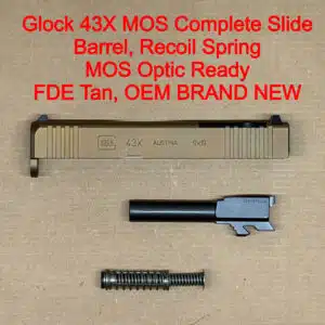 Glock 43X Factory OEM Complete Upper Assembly FDE Tan MOS – BRAND NEW