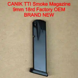 Canik TTI Combat 9mm 18 Round Magazine Smoke Black TTI Baseplate OEM NEW MA2430