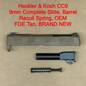 HK CC9 OR 9mm 3.32" Complete Slide Assembly FDE Tan Optics Ready OEM