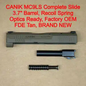 Canik Mete MC9LS 9mm 3.64″ Complete Slide Assembly FDE Tan Optics Ready OEM