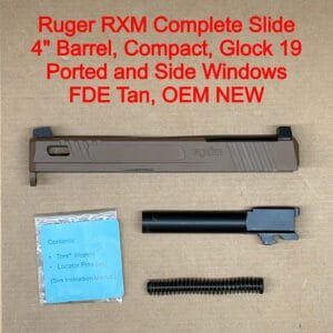 Ruger RXM Glock 19 Size 9mm Ported Slide FDE Tan Cerakote Gen 3 Compatible
