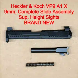 HK VP9A1 X 9mm 4.09″ Complete Slide OEM Suppressor Height Sights NEW