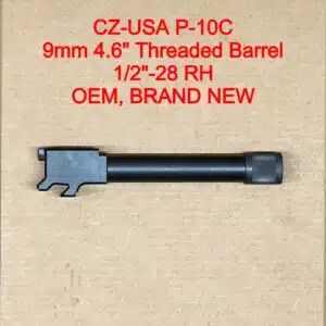 CZ P-10 C OR SR 9mm 4.6″ Threaded Barrel 1/2x28 Black OEM