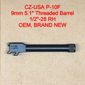 CZ P-10 F OR SR 9mm 5.1″ Threaded Barrel 1/2x28 Black OEM